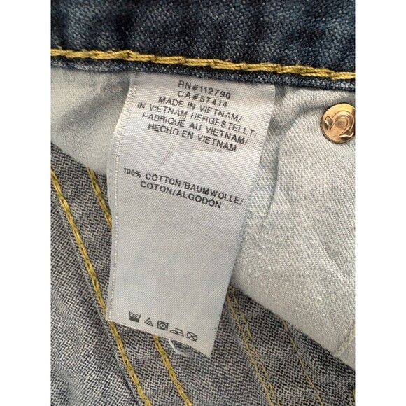 Vtg True Religion 46 x 28 Y2k Skinny Flap Gold Big T jeans 112790 - Picture 8 of 10